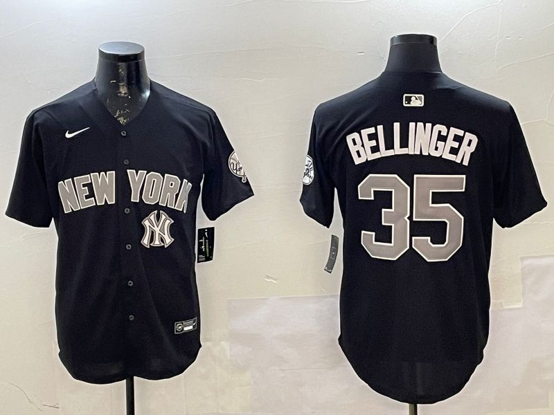 Men New York Yankees 35 Bellinger Black Game 2025 Nike MLB Jersey style 02253